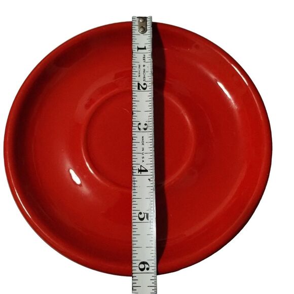 Set of 4 Waechtersbach Germany Red Heart Earthenware Coffee Cup SAUCER Plates - Picture 9 of 10